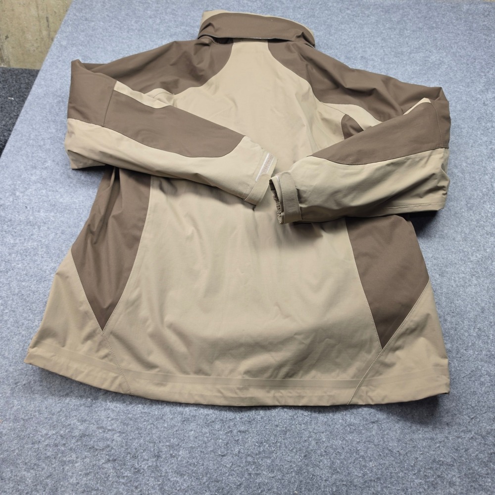 Vintage LL Bean Polartec Jacket Men Colorblock Large Brown Tan Full Zip Fleece